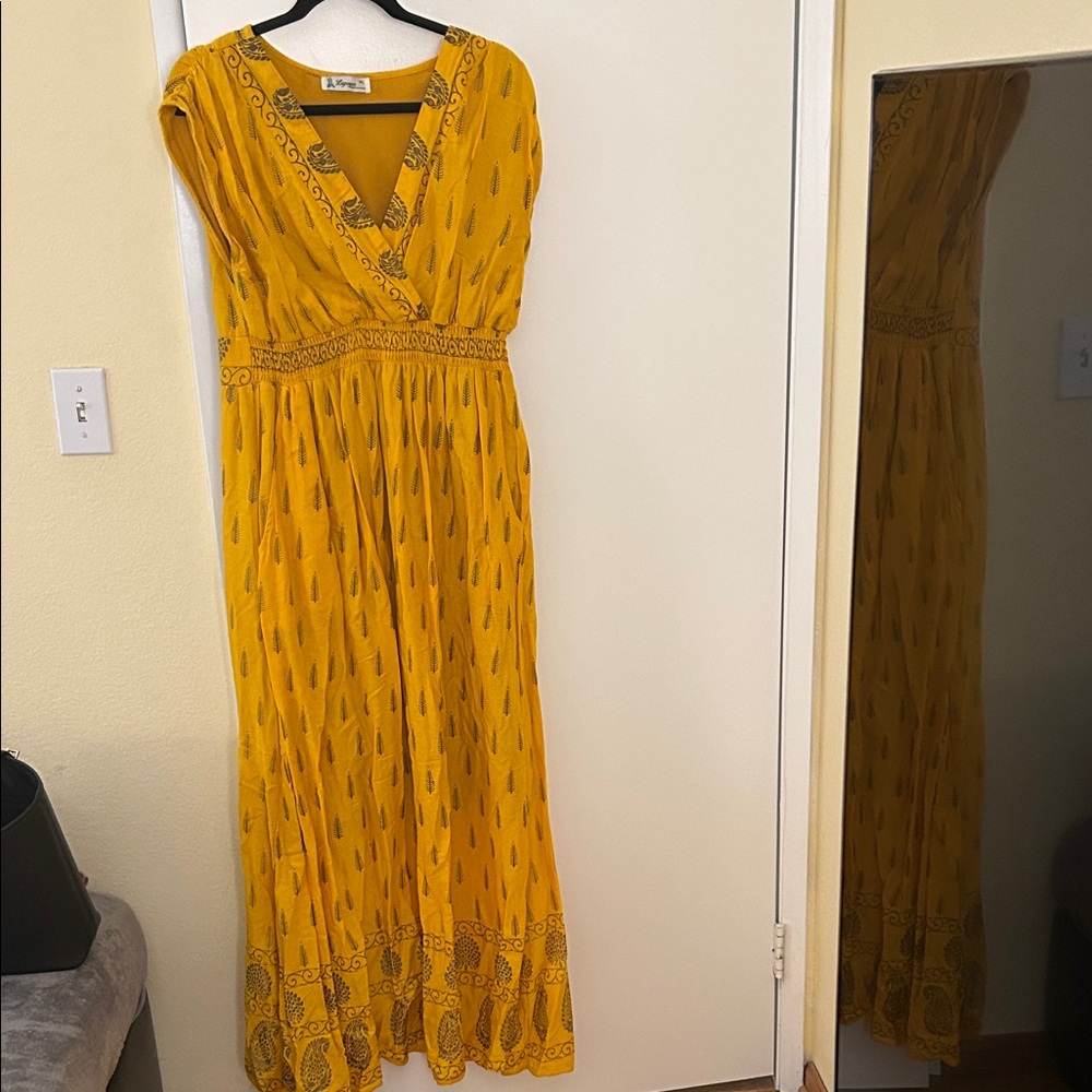 Yellow Patterned Maxi Dress
